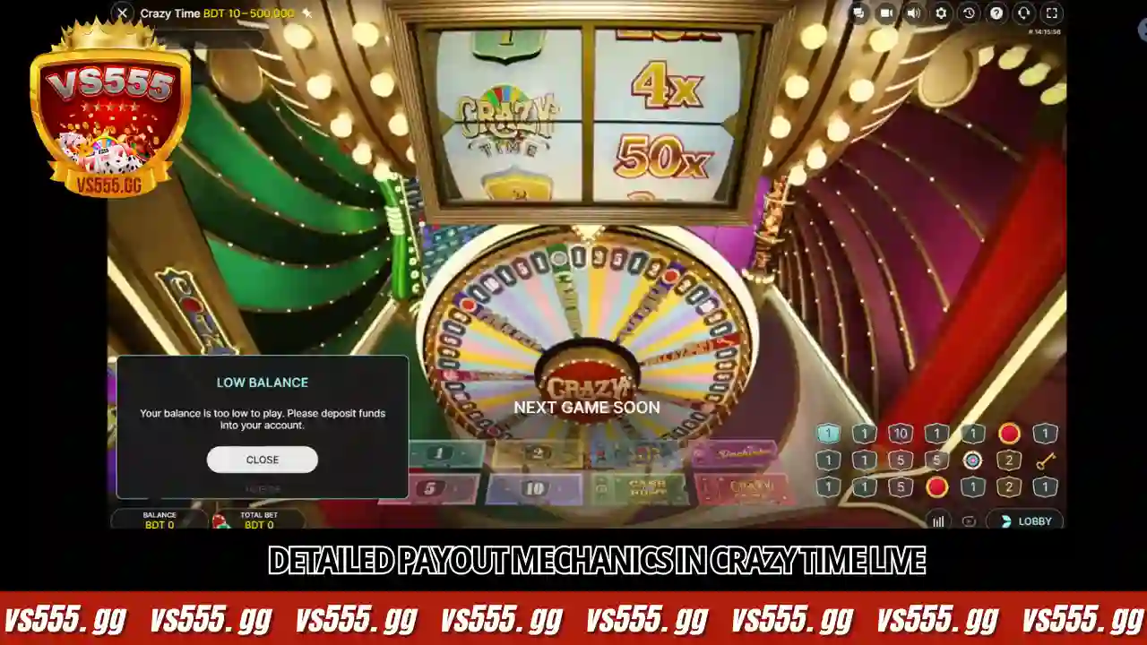 Detailed payout mechanics and multiplier coefficients in Crazy Time Live