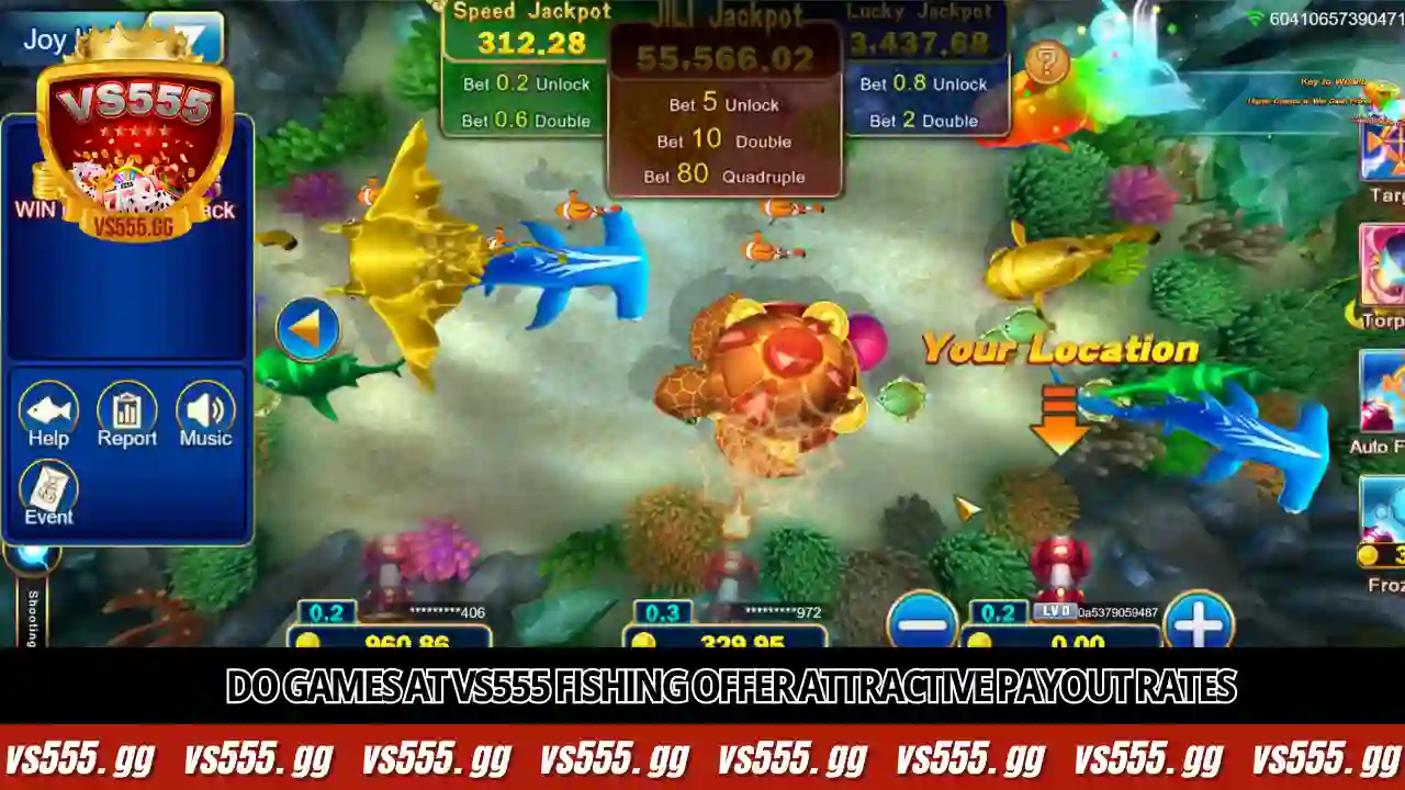 Do games at VS555 Fishing offer attractive payout rates?