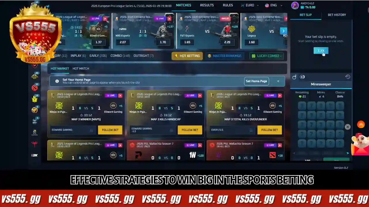 Effective strategies to win big in the Sports Betting lobby