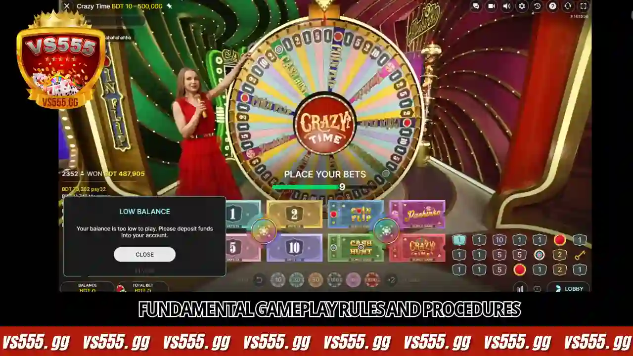 Fundamental gameplay rules and procedures for Crazy Time Live