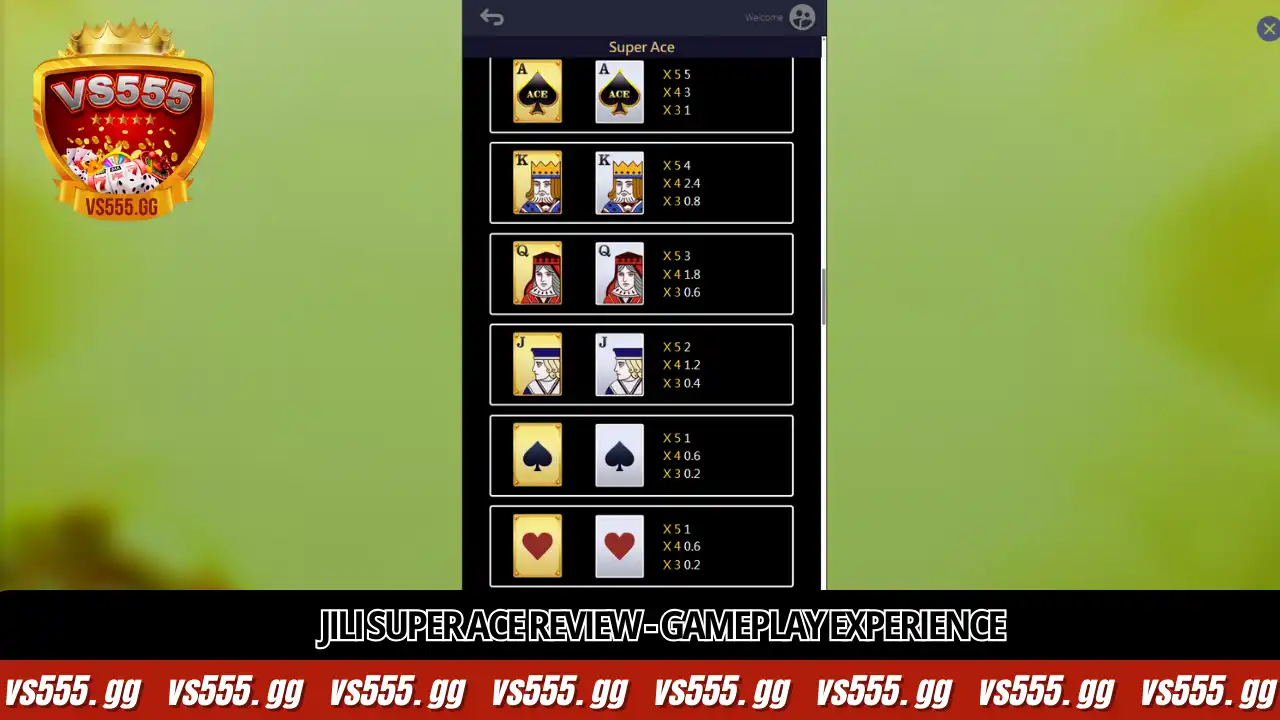 JILI Super Ace Review - gameplay experience at VS555